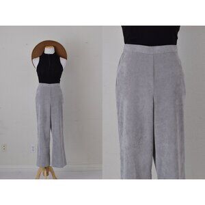 Vintage 90s Light Gray Corduroy Pants 12P |‎ 30-34 waist